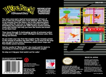 We're Back! - A Dinosaur's Story (USA) box cover back